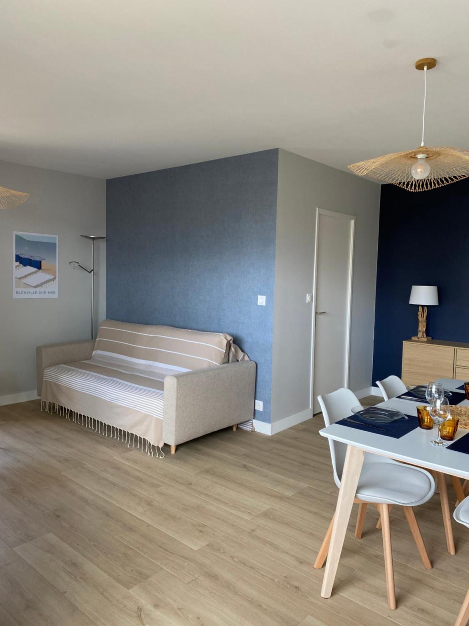 Appartement 65M2 Avec Balcon Vues Partielles Mer A 150M De La Plage Et Centre, Wifi Et Parking Prive Блонвил-сюр-Мер Екстериор снимка